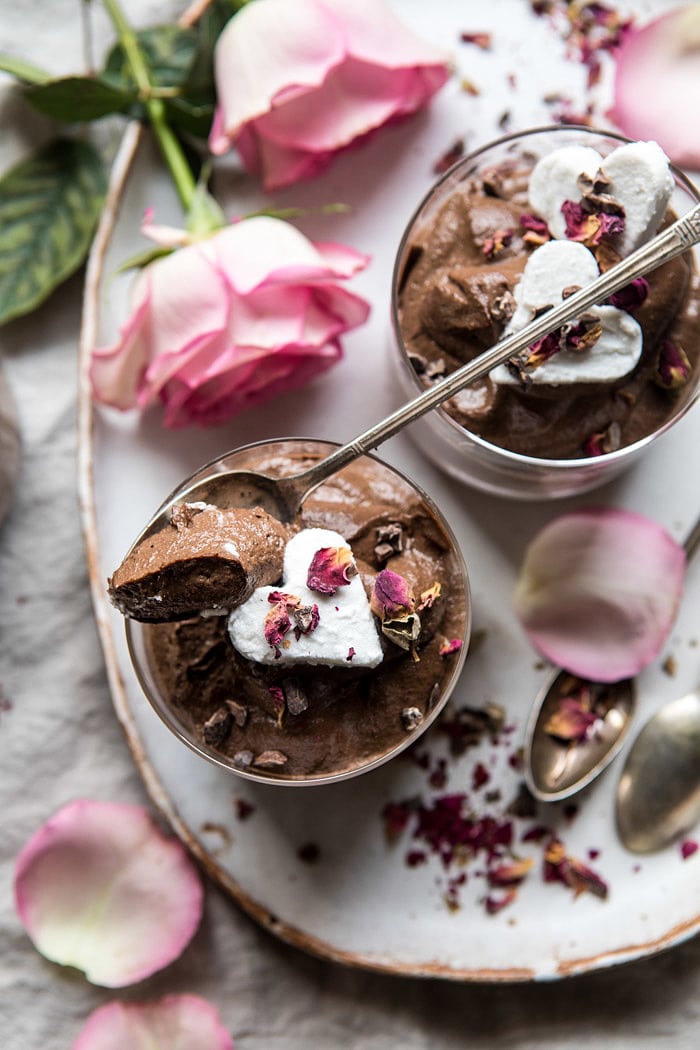 6 Ingredient Vegan Chocolate Chia Mousse | halfbaledharvest.com #vegan #chocolate #recipes
