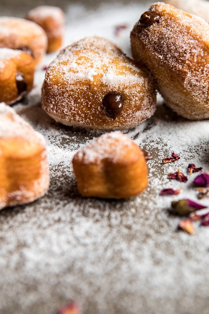 Easy Chocolate Heart Doughnuts | halfbakedharvest.com #valentinesday #doughnut #easy #recipes