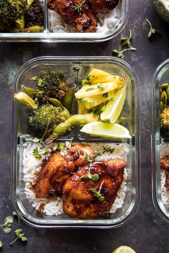 Meal Prep Tropical Jerk Chicken and Gingered Broccoli | halfbakedharvest.com #mealprep #recipes #chicken #healthy