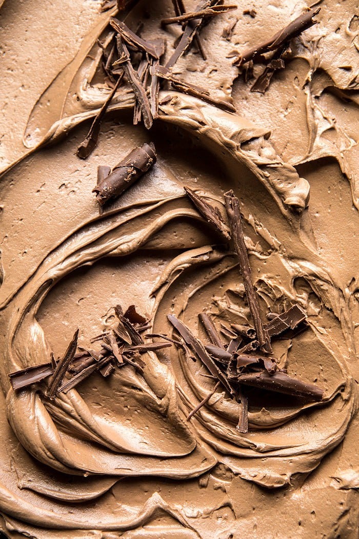 One Bowl Chocolate Sheet Cake with Milk Chocolate Fudge Frosting | halfbakedharvest.com #cake #chocolate #birthday #valentinesday