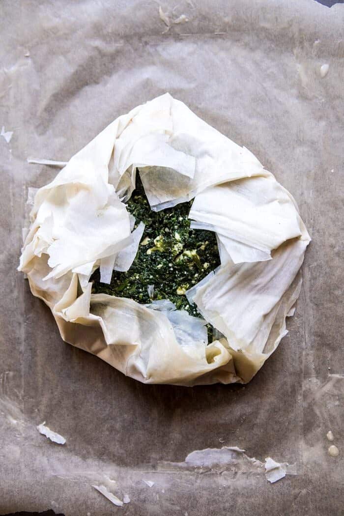 Greek Spinach and Feta Pie (Spanakopita) | halfbakedharvest.com #greek #easter #spring #spinach