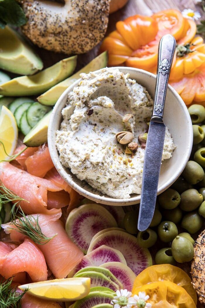 Bagel and Smoked Salmon Bar | halfbakedharvest.com #brunch #spring #mothersday #easter
