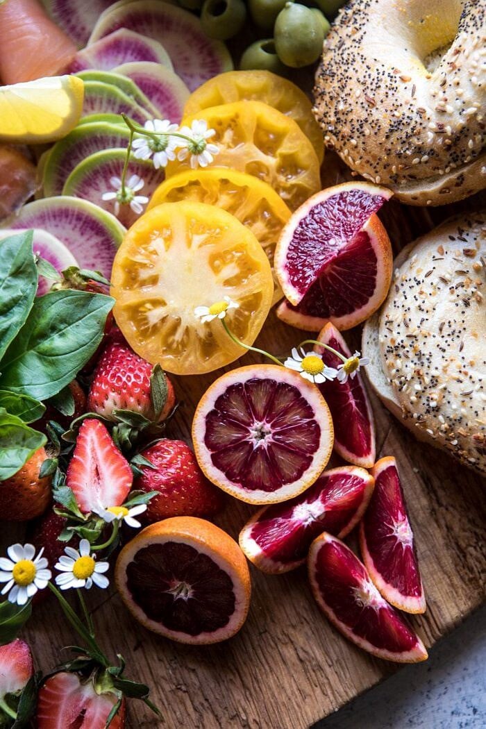 Bagel and Smoked Salmon Bar | halfbakedharvest.com #brunch #spring #mothersday #easter