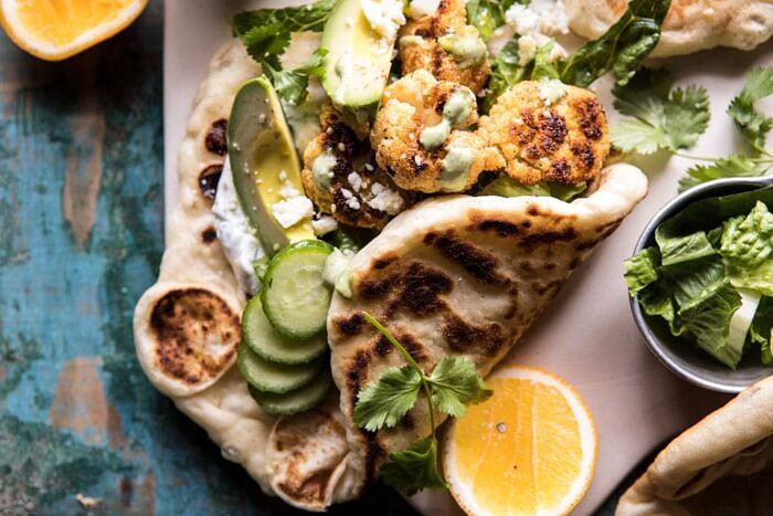 Cauliflower Shawarma Wraps with Green Tahini and Feta | halfbakedharvest.com #easy #recipes #healthy