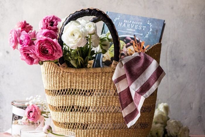 Mother's Day Oatmeal Chocolate Chip Cookie Cookbook Gift Basket | halfbakedharvest.com #mothersday #crafts