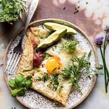 Baked Egg Crepes with Spring Herbs and Avocado | halfbakedharvest.com #breakfast #brunch #easyrecipe