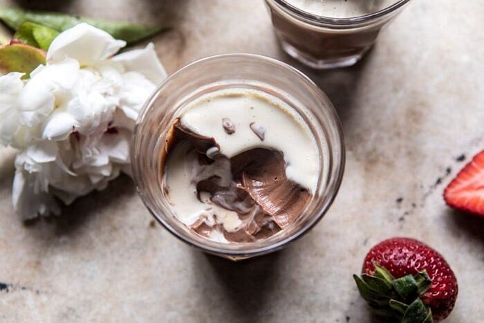 overhead horizontal photo of Creamy Mocha Custard