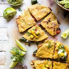 Grilled Vegetable and Cheese Quesadillas with Mango Salsa | halfbakedharvest.com #summerrecipes #grilled recipe #mexican