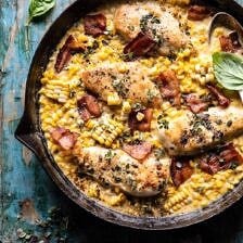Garlic Butter Creamed Corn Chicken | halfbakedharvest.com