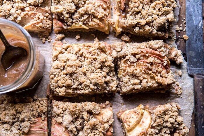 Double the Streusel Apple Butter Bars | halfbakedharvest.com #apples #fallrecipes #applebutter #applebars horizontal photos of Double the Streusel Apple Butter Bars