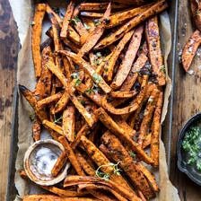 Herb Butter Baked Sweet Potato Fries | halfbakedharvest.com #quick #simple #easy #appetizers #sweetpotatoes #fallrecipes #autumn