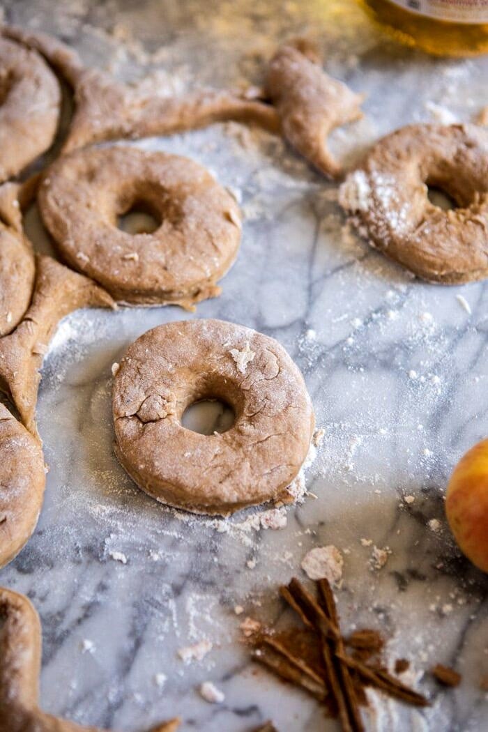 Mulled Spiced Apple Cider Doughnuts | halfbakedharvest.com #applecider #cinnamonsugar #doughnuts #applebutter #maple #fall #autumn #harvest Mulled Spiced Apple Cider Doughnut dough before frying