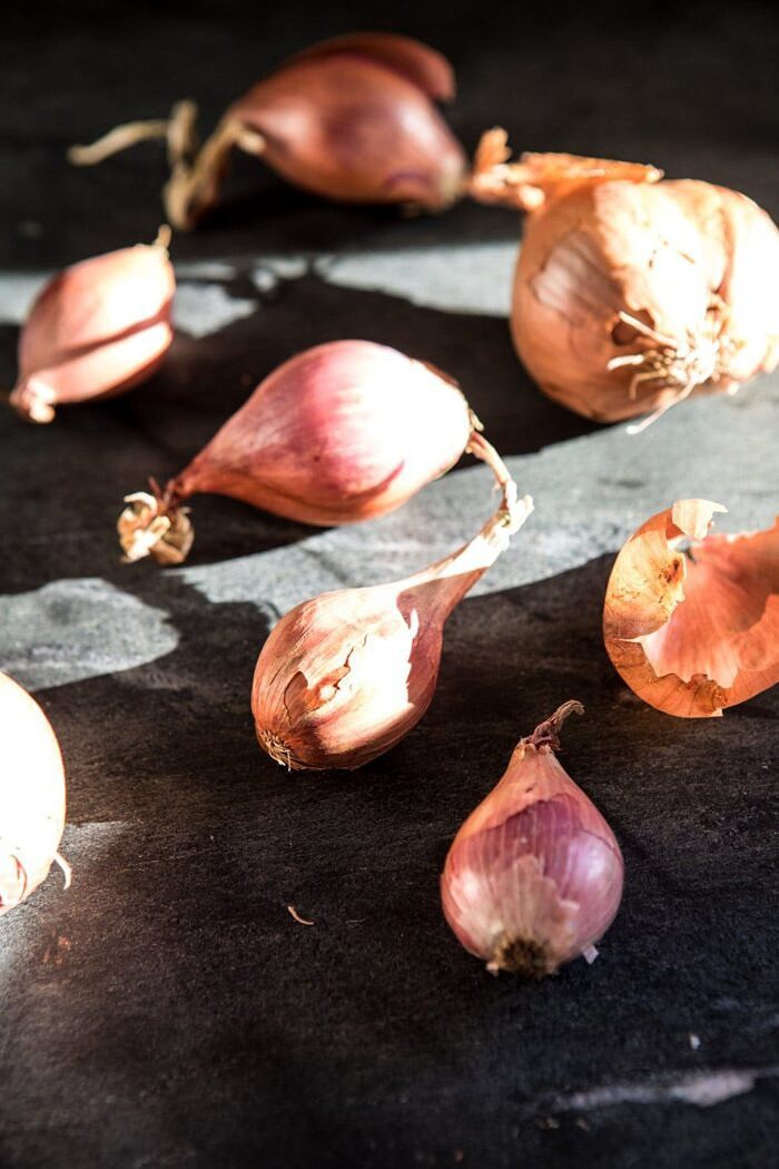 raw shallots in sunlight