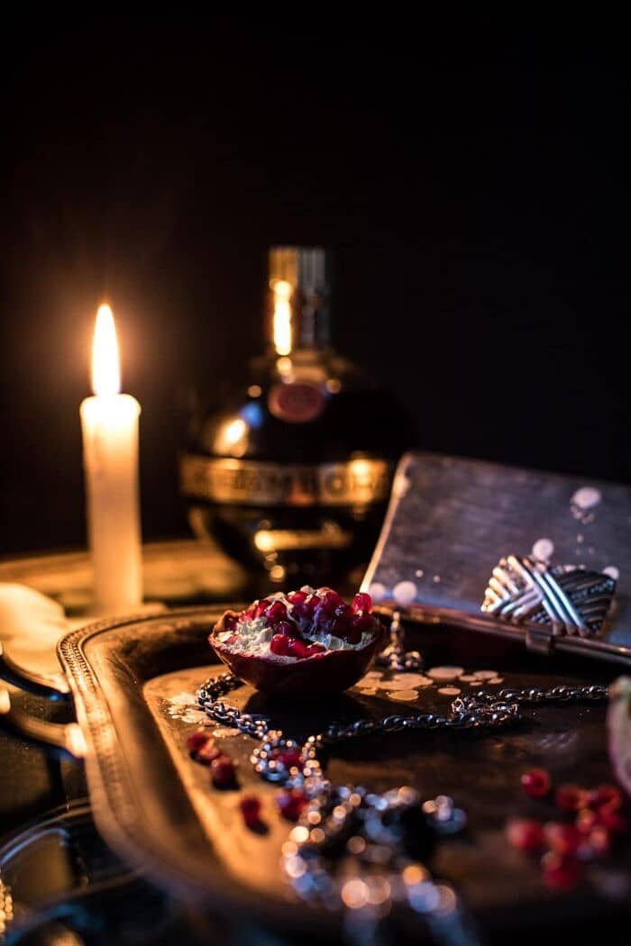 photo of pomegranate on serving trey 