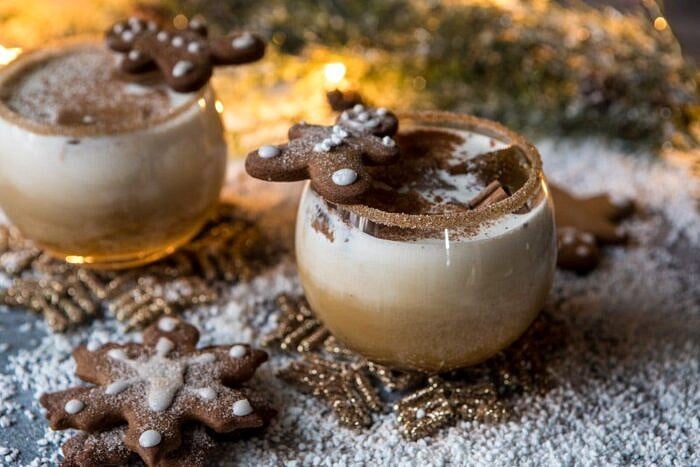 Gingerbread White Russian | halfbakedharvest.com #gingerbread #whiterussian #christmas #holiday #drink #cocktail horizontal photo of Gingerbread White Russian