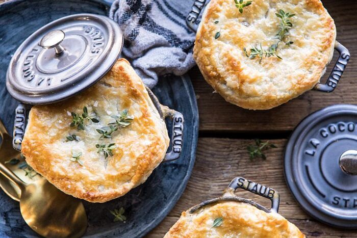 Turkey and Wild Rice Pot Pie | halfbakedharvest.com #potpie #turkey #fall #easyrecipes horizontal photo of Turkey and Wild Rice Pot Pie