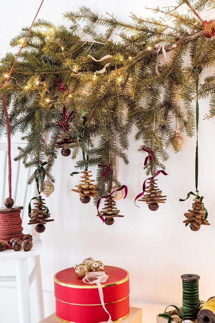 hanging Glittered Gingerbread Christmas Tree Ornaments 