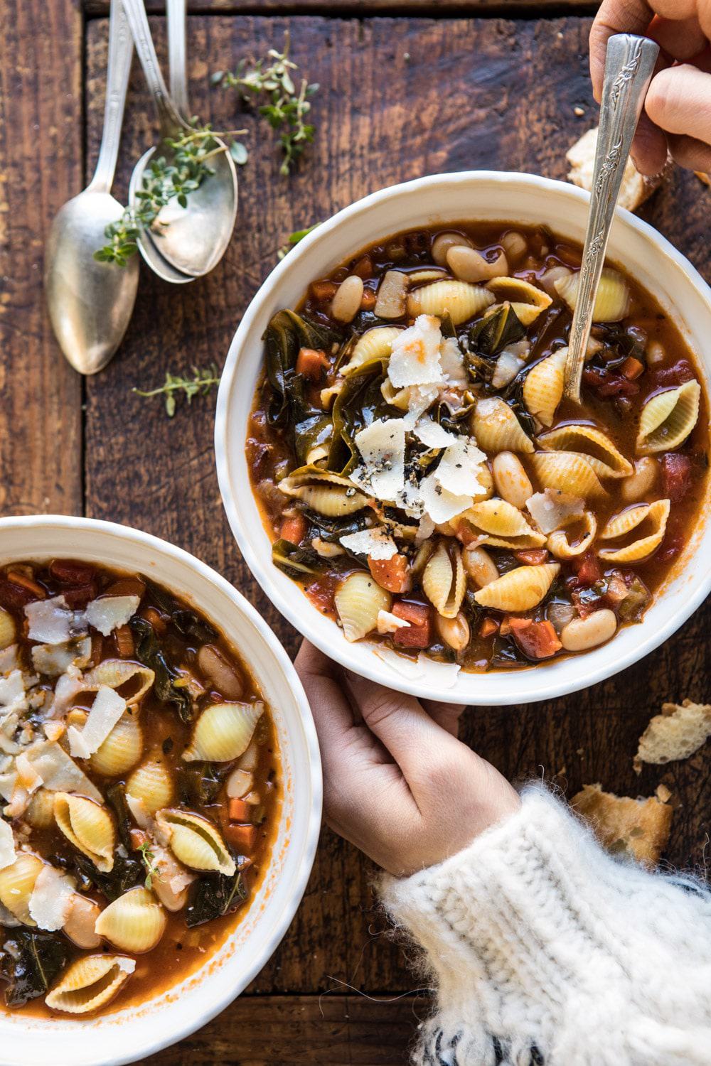 Instant Pot Pasta e Fagioli | halfbakedharvest.com #instantpot #soup #healthyrecipes
