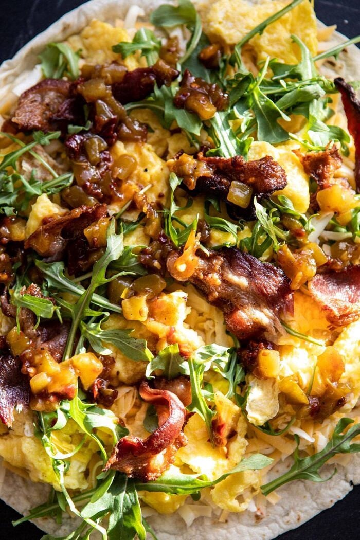 Breakfast Quesadilla with Soft Scrambled Eggs before cooking