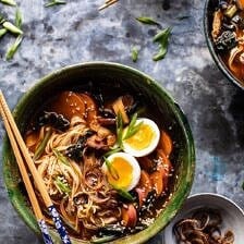 Feel Good Spicy Ramen with Sweet Potatoes and Crispy Shallots | halfbakedharvest.com #noodles #ramen #healthyrecipes #sweetpotatoes #winterrecipes #soup