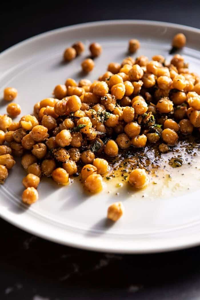 close up photo of Crispy Chickpeas