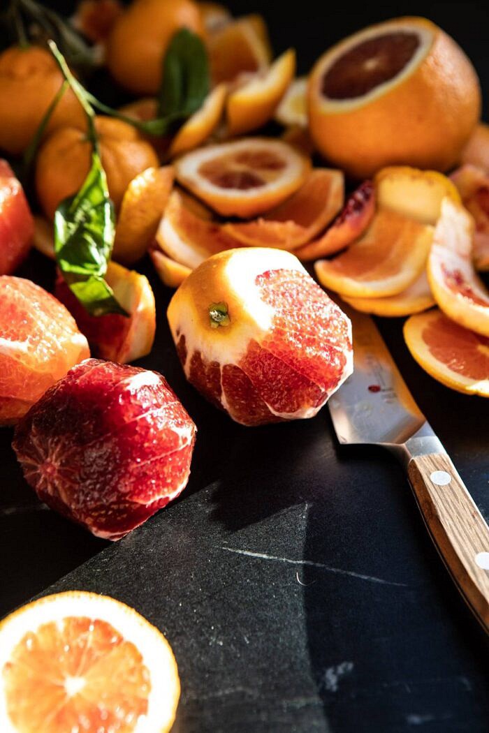 The Simplest Ombrè Citrus Cream Tart | halfbakedharvest.com #dessert #winter #citrus #healthyrecipes #easyrecipes raw blood orange