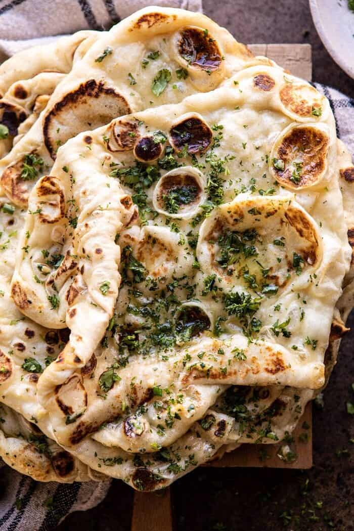 Herbed Garlic Butter Naan | halfbakedharvest.com #naan #easyrecipes #bread #indian