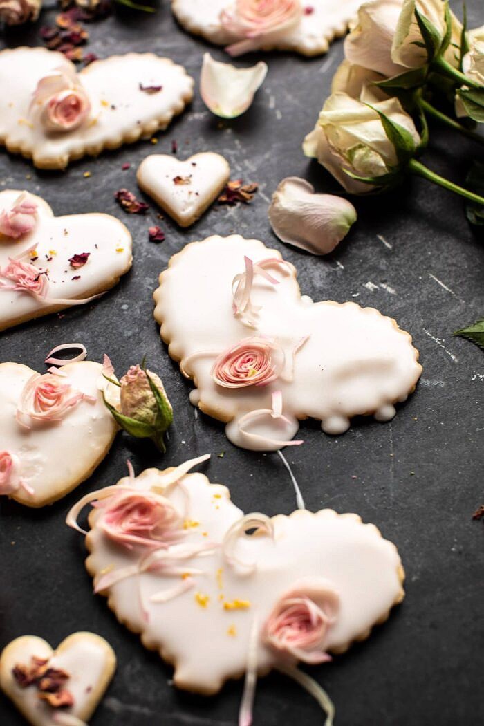 side angle photo of Lemon Rose Shortbread Cookies