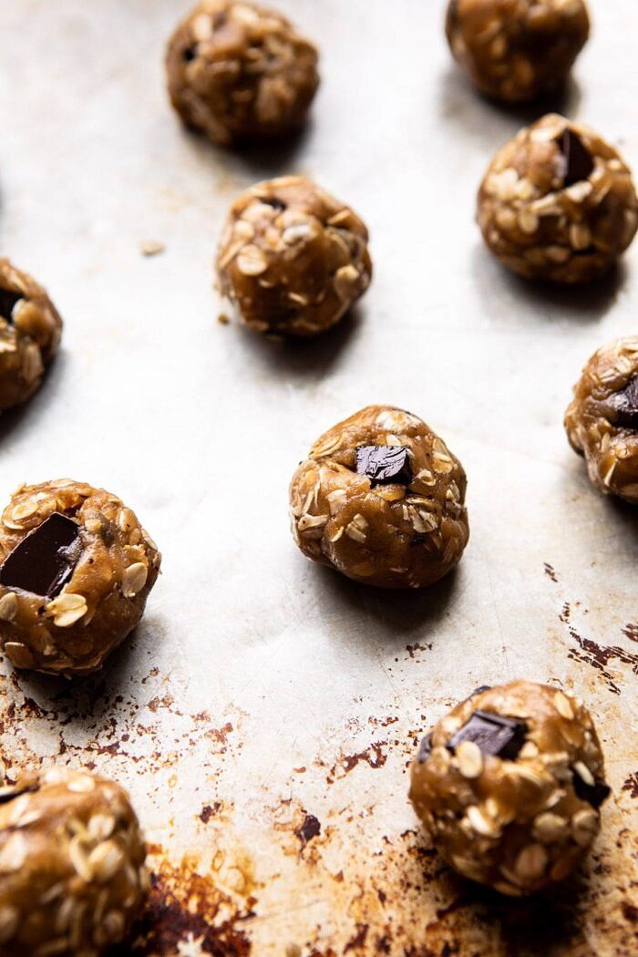 Peanut Butter Chocolate Chunk Oatmeal Cookies before baking