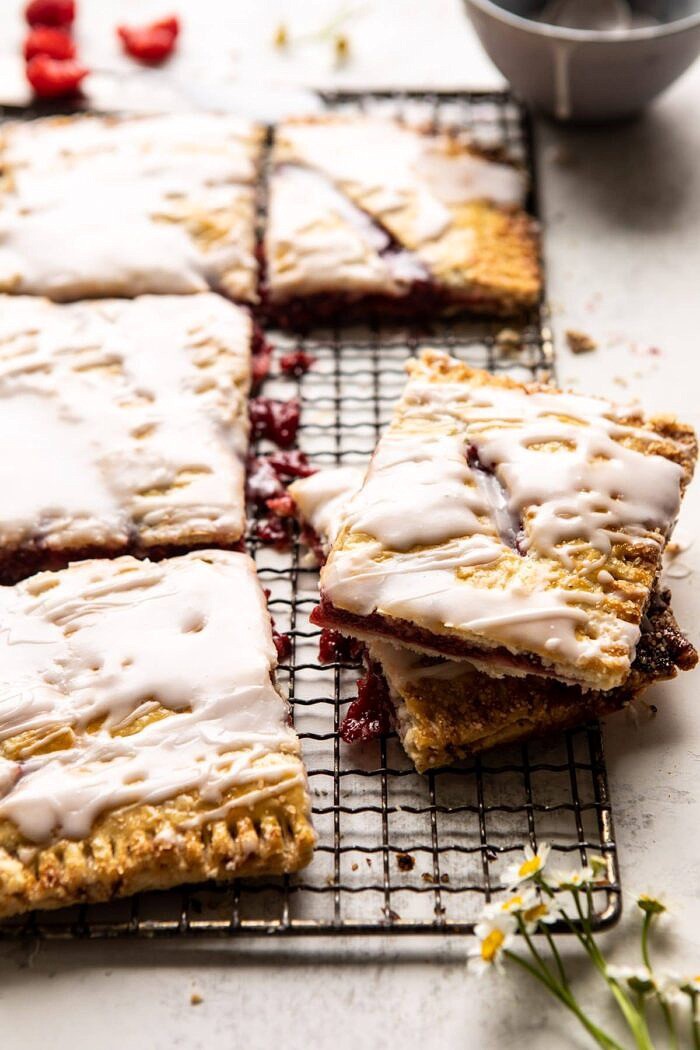 Giant Strawberries n' Cream Pop Tart stacked on top of each other 