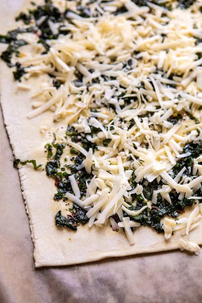 Cheesy Potato Chive Galette before baking and before adding potatoes 