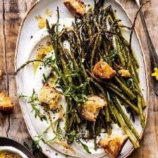 Sesame Roasted Asparagus with Whipped Feta | halfbakedharvest.com #asparagus #springrecipes #healthyrecipes #sidedish #easter