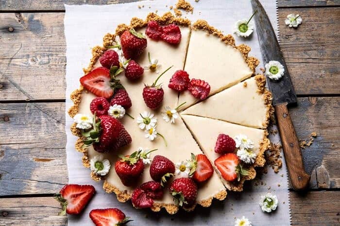 No Fuss Lemon Tart | halfbakedharvest.com #lemontart #dessert #summer #nobake #easyrecipes horizontal photo of No Fuss Lemon Tart