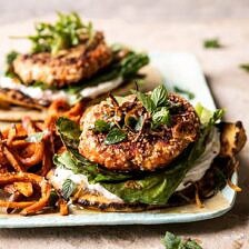 Sesame Crusted Curried Salmon Burgers with Lemony Herbs | halfbakedharvest.com #salmon #healthy #burger #summer