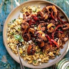 Cajun Pepper Shrimp with Creamed Corn Orzo | halfbakedharvest.com #shrimp #summerrecipes #corn #30minutes