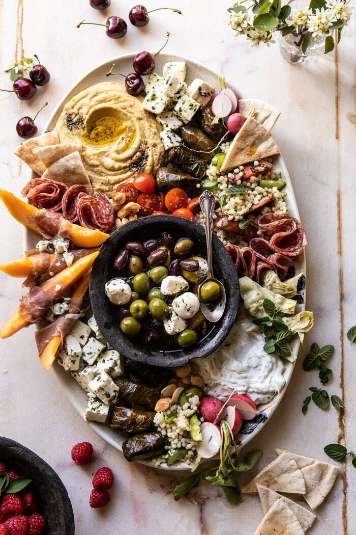 No Fuss Farmers Market Mezze Platter | halfbakedharvest.com #appetizer #easyrecipes #healthy #summer #4thofjuly