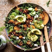 Roasted Cauliflower Salad with Creamy Honey Mustard Vinaigrette | halfbakedharvest.com #healthyrecipes #salad #cauliflower
