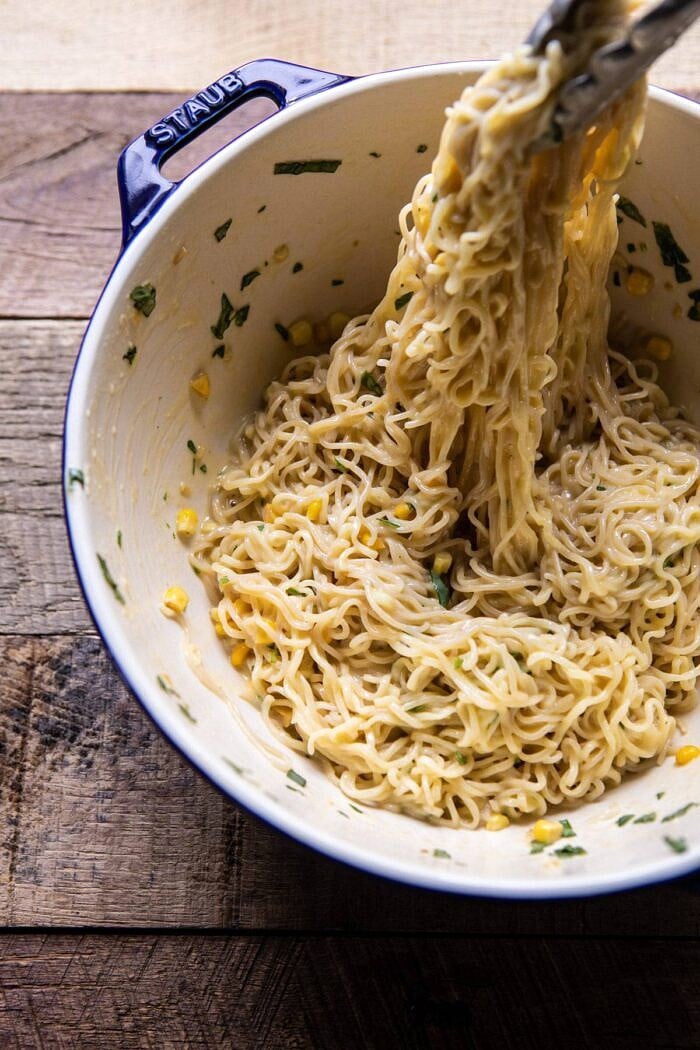 20 Minute Ramen Carbonara | #ramen #noodles #easyrecipes 20 Minute Ramen Carbonara in a bowl being served