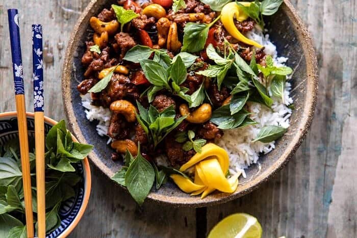 horizontal photo of Better Than Takeout Sweet Thai Basil Chicken 