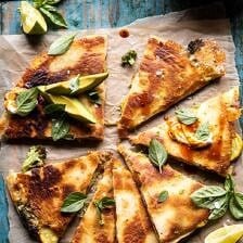 Broccoli Cheese Quesadilla with Chipotle Sesame Sauce | halfbakedharvest.com #quesadilla #easyrecipes #broccoli #mexican