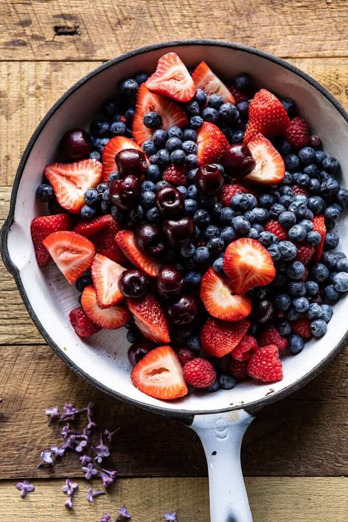 berries in skillet