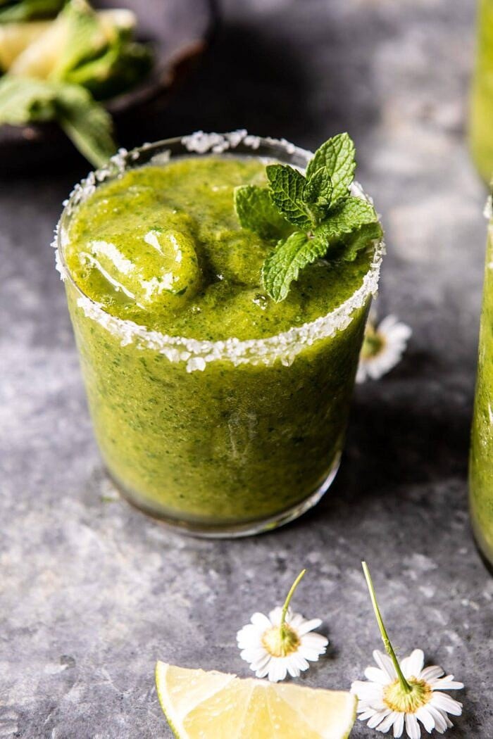 side angle close up photo of Frozen Mango Mojito-Rita 