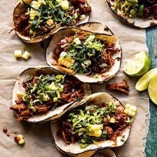 Instant Pot BBQ Beer Pulled Chicken Tacos with Ranch Corn Slaw | halfbakedharvest.com #instantpot #slowcooker #easyrecipes #tacos