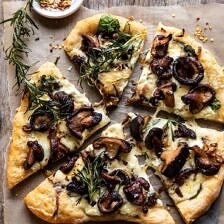 French Onion Mushroom Pizza | halfbakedharvest.com #pizza #mushrooms #easyrecipes