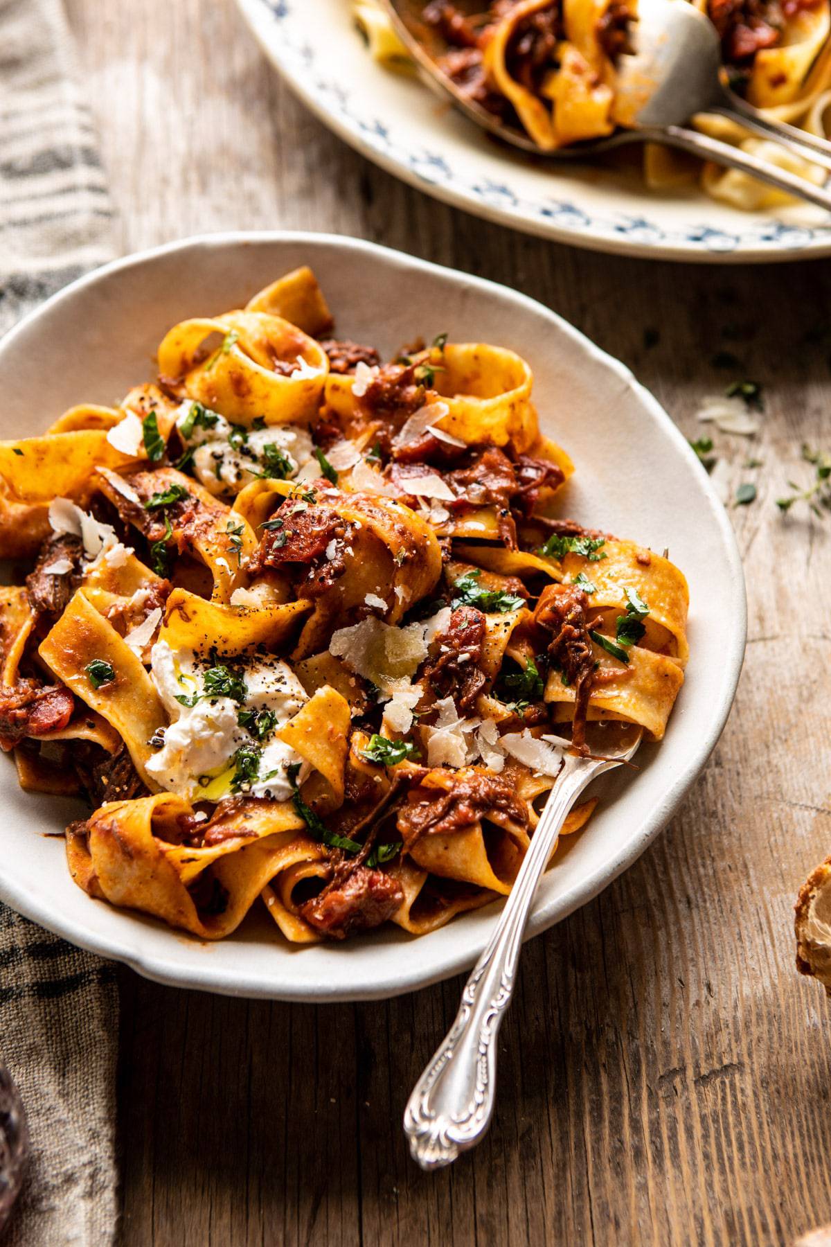 Slow Cooker Red Wine Sunday Ragu Pasta | halfbakedharvest.com #pasta #ragu #Italian #slowcooker #crockpot #instantpot