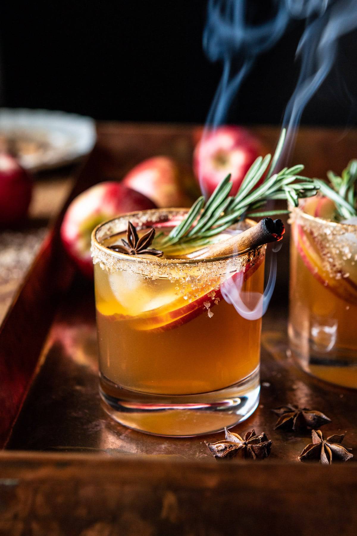 Smoky Harvest Apple Cider Margarita | halfbakedharvest.com #margarita #applecider #cocktail #holiday #thanksgiving