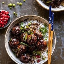 Weeknight Sticky Ginger Sesame Chicken Meatballs | halfbakedharvest.com #easyrecipe #chickenmeatballs #healthy