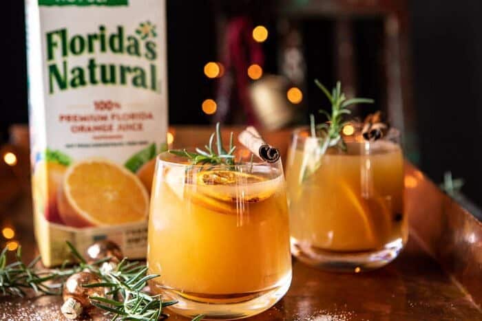 Cinnamon Bourbon Old Fashioned | halfbakedharvest.com #bourbon #cocktail horizontal photo of Cinnamon Bourbon Old Fashioned