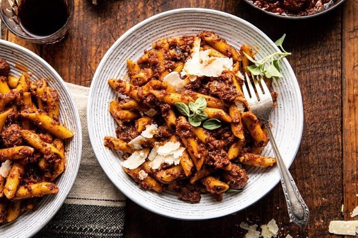 horizontal photo of Best Super Easy Penne…with a lot of garlic 