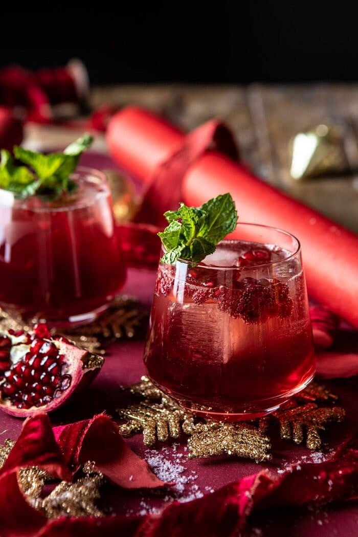 side angled photo of The Santa Clause Smash in cocktail glass